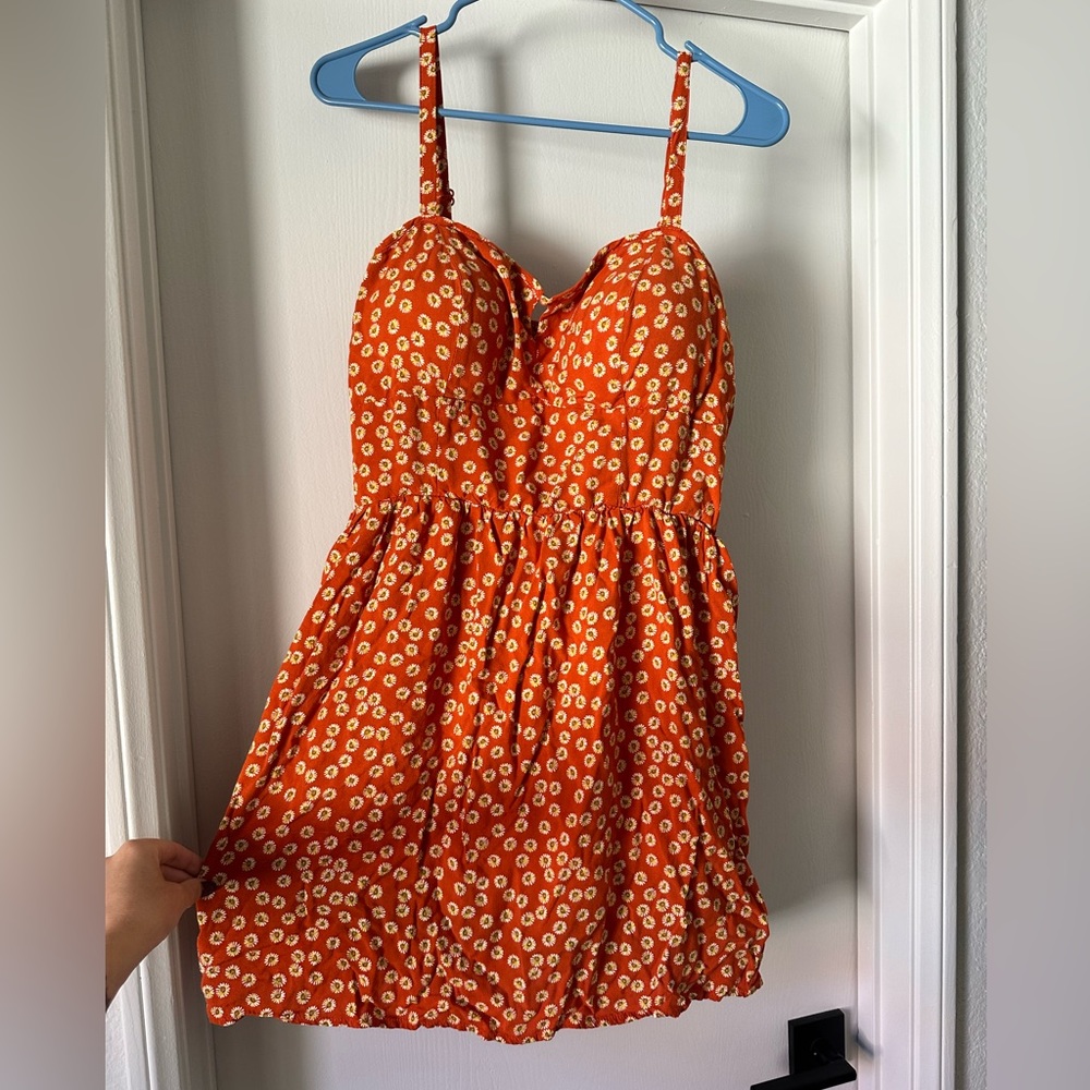 Daisy flower print mini dress